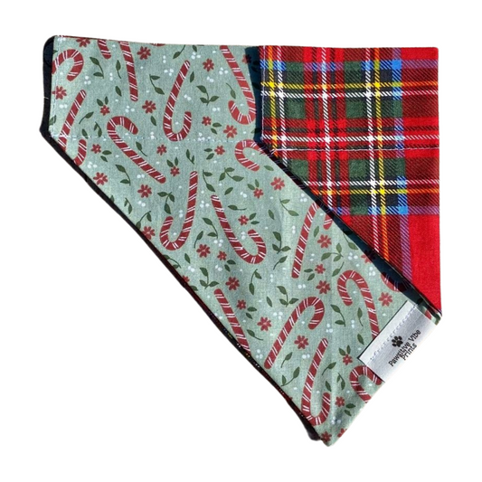 Mint Candy Canes Dog Bandana