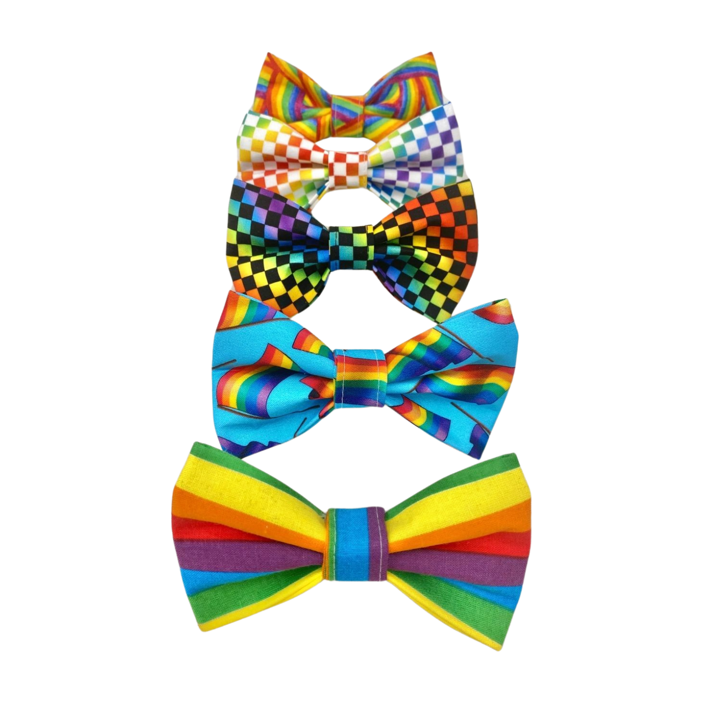 Rainbow Striped Bow Tie