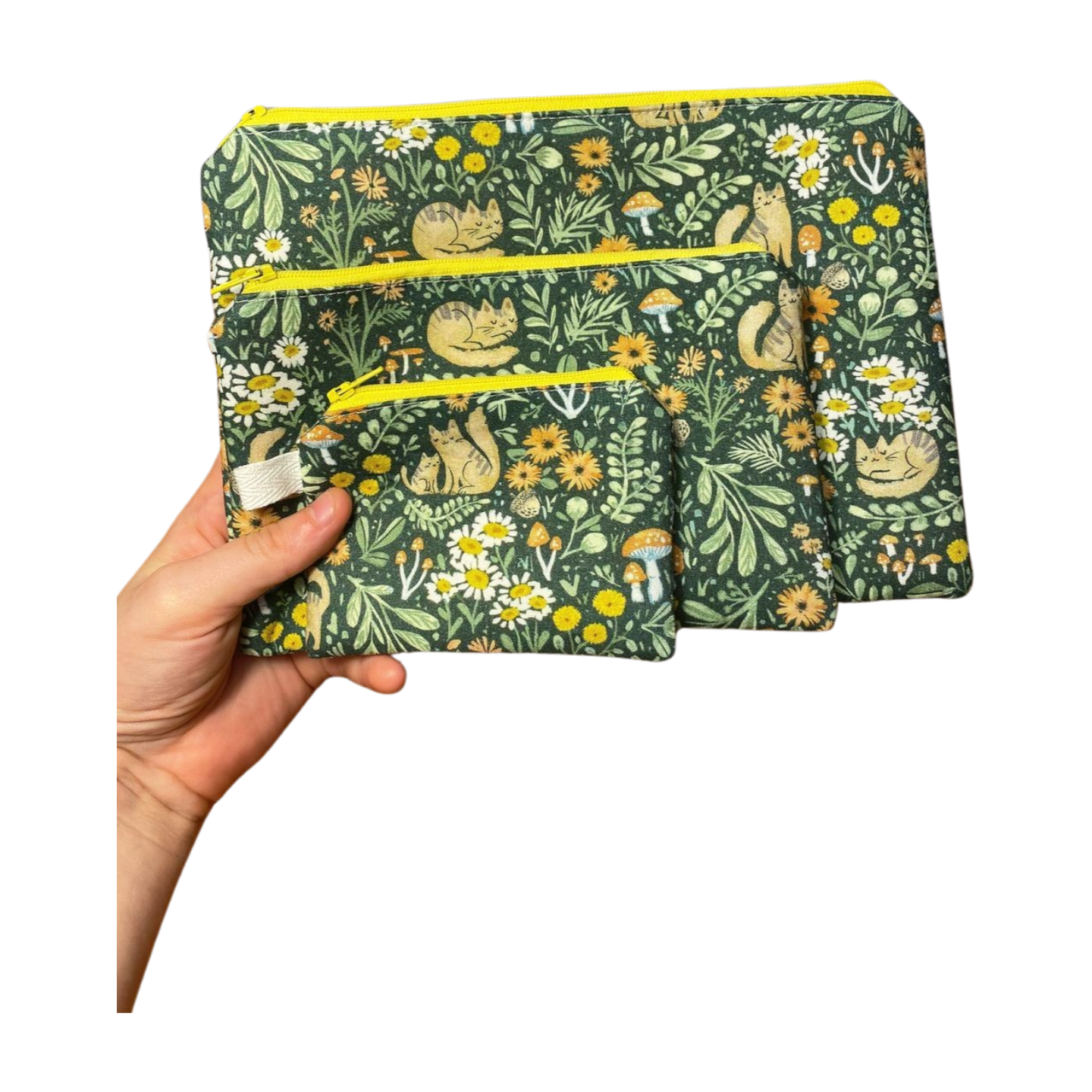 Forest Kitty Zipper Pouches