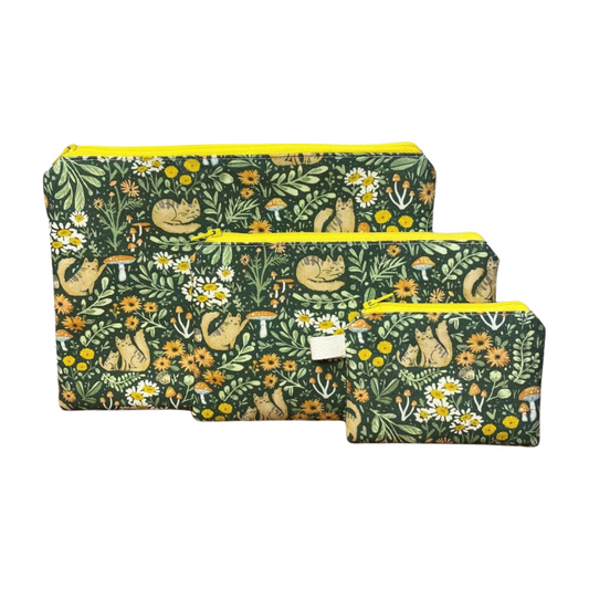 Forest Kitty Zipper Pouches