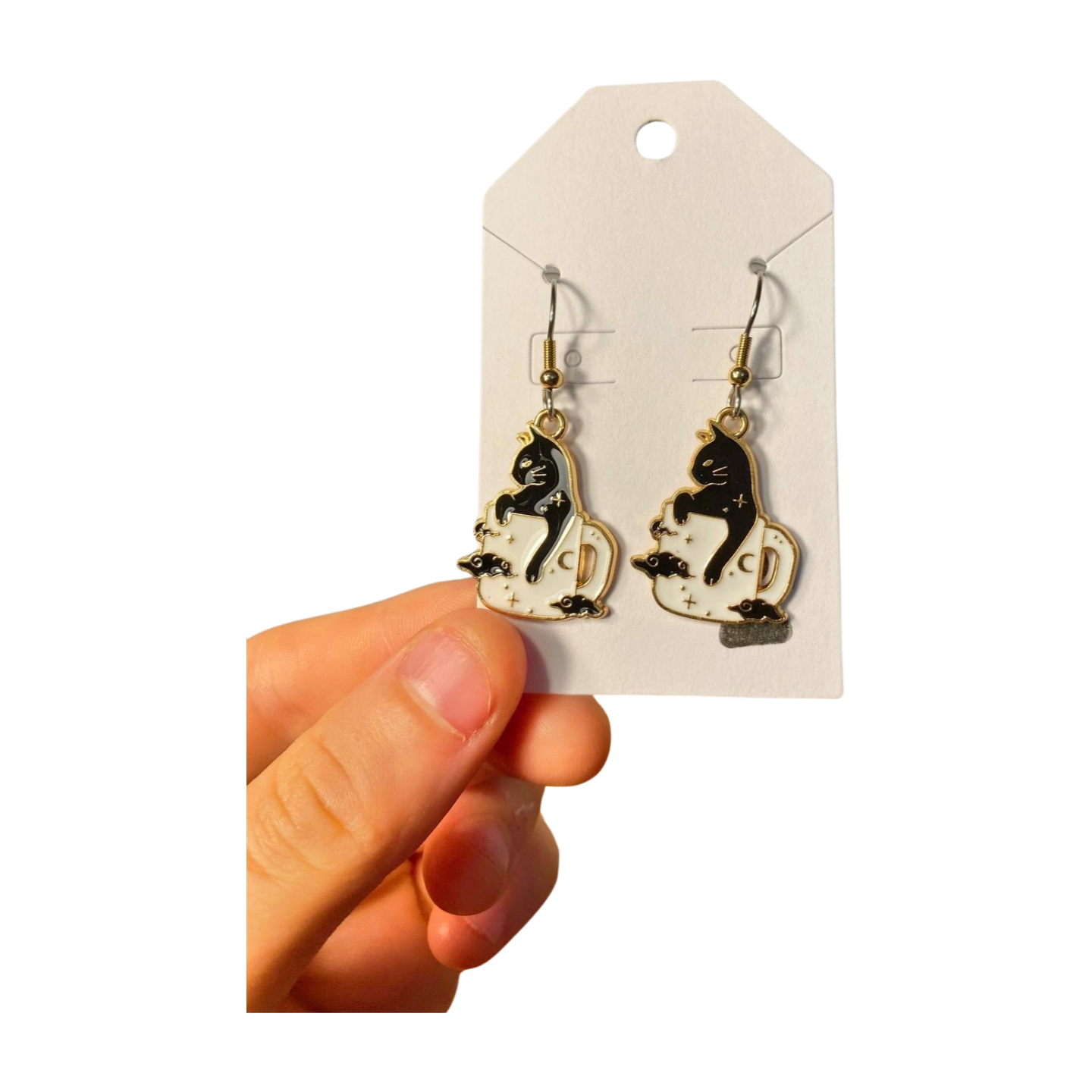 Cat in A Mug Earrings