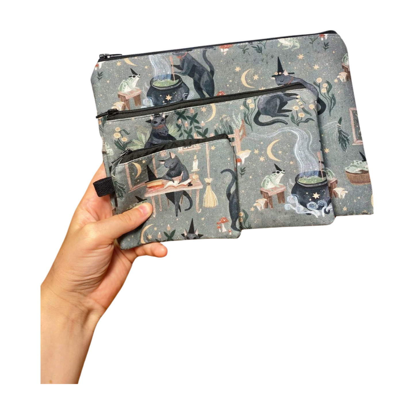 Witchy Cat Zipper Pouches