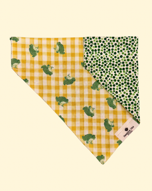 Gingham Frog Dog Bandana