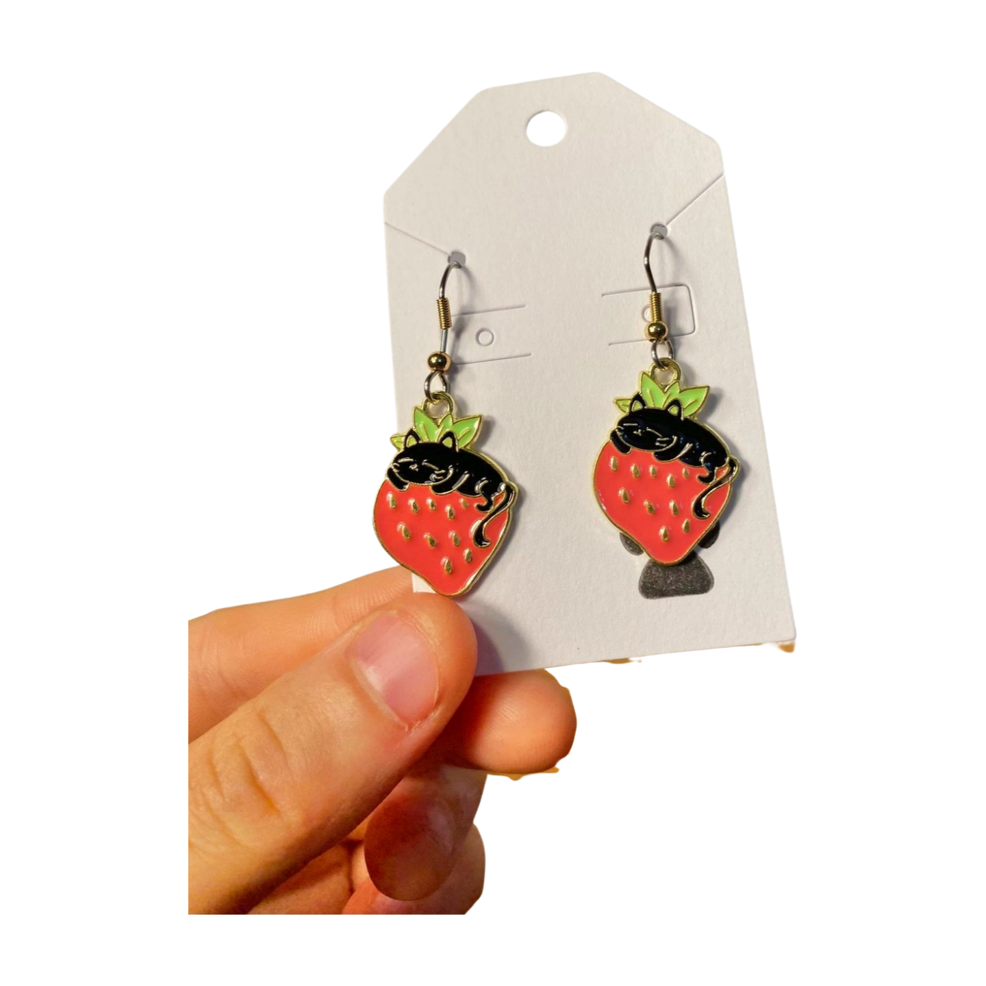 Strawberry Cat Earrings