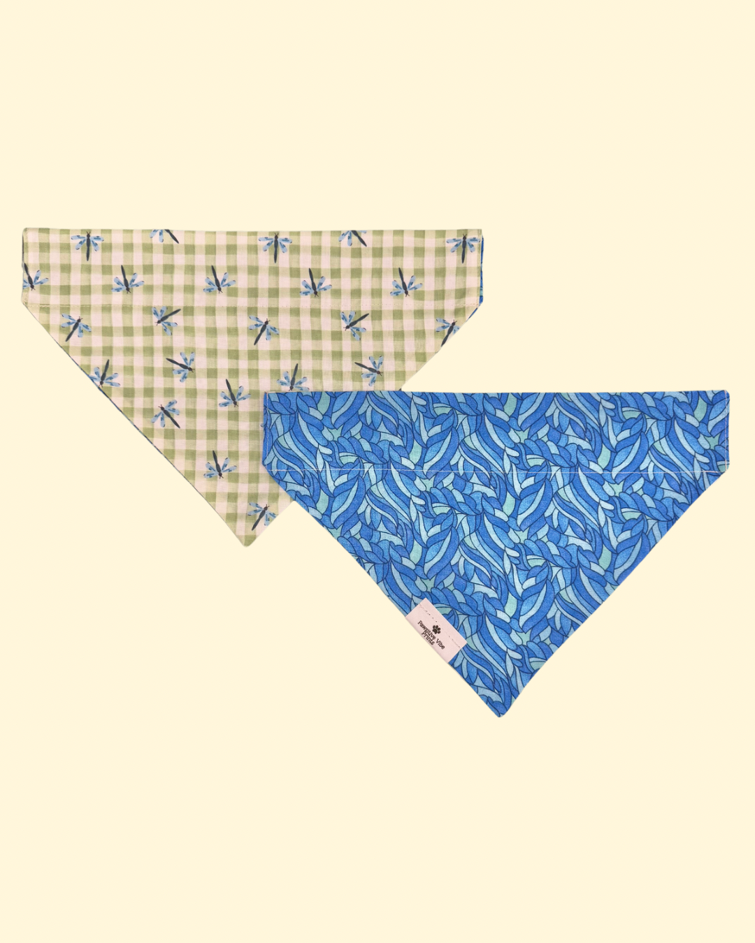 Gingham Dragonfly Dog Bandana