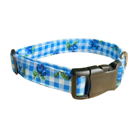 Plaid Blueberry Dog Collar