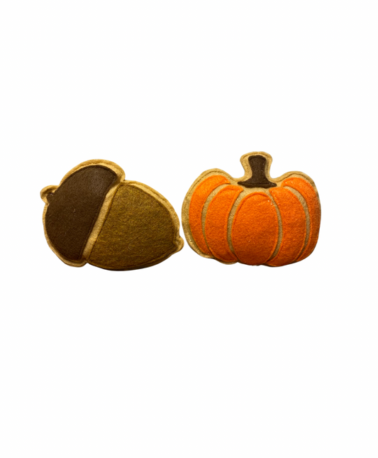 Pumpkin and Acorn Cookie Cat Toys