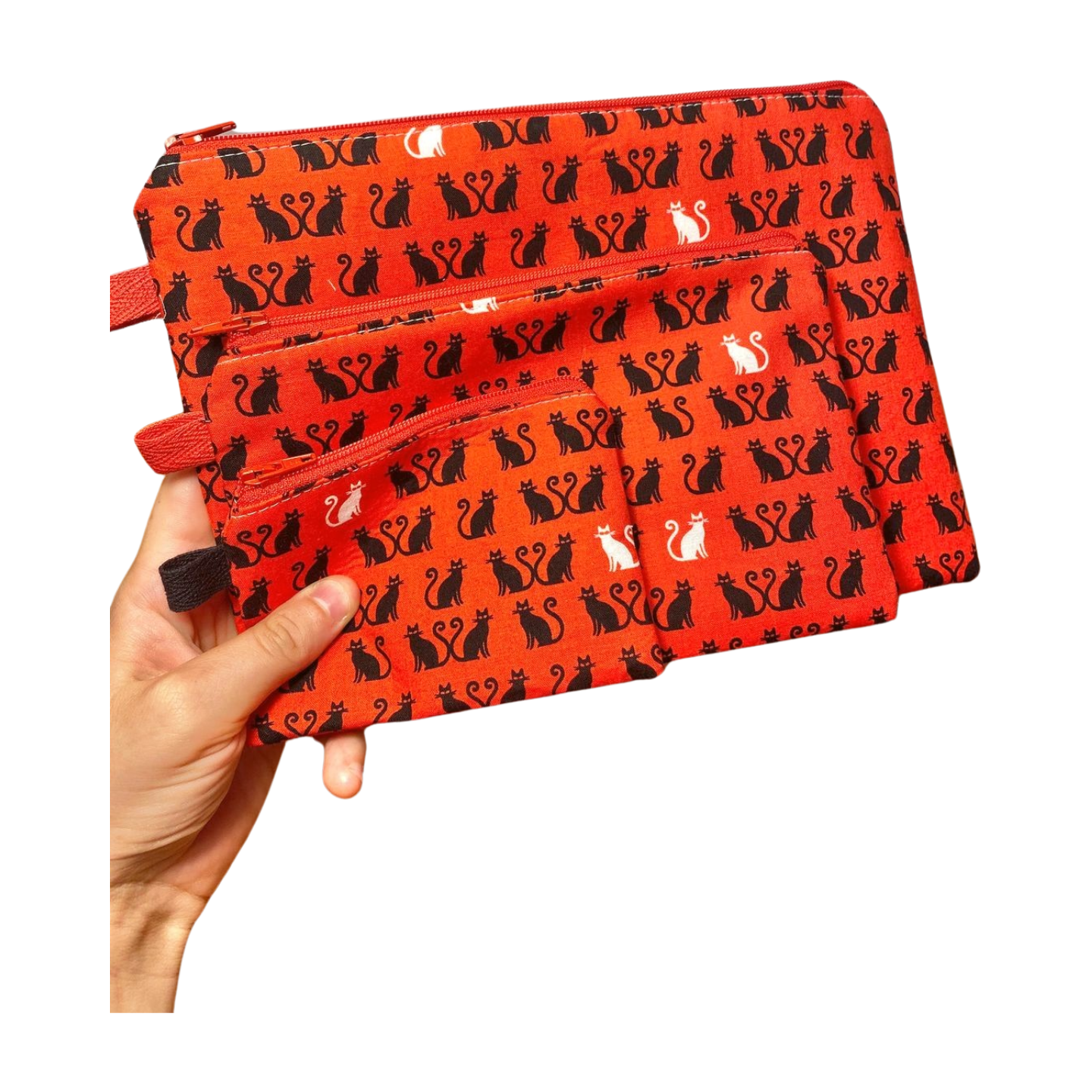 Red Cat Zipper Pouches