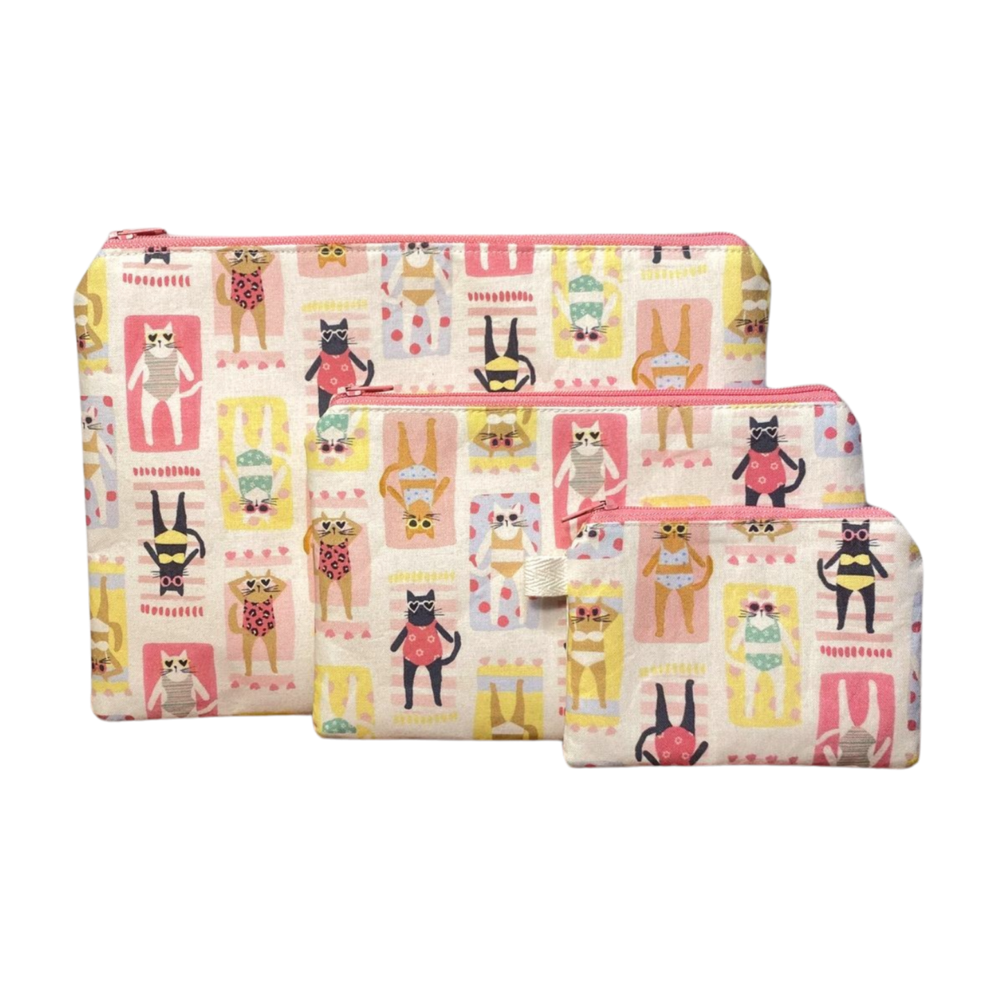 Girly Beach Cats Zipper Pouch