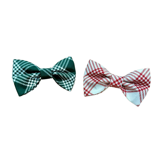 Houndstooth Winter Plaid Bow Tie