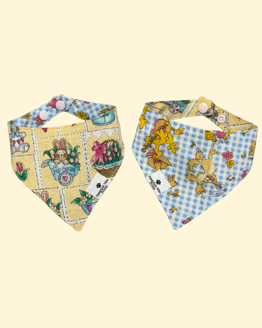 Vintage Easter Farm Cat Snap Bandana