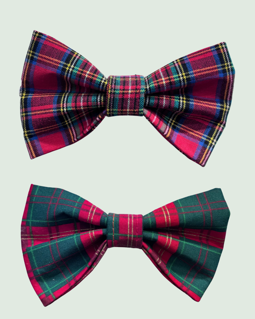 Traditional Christmas Plaid Pet Bow Tie