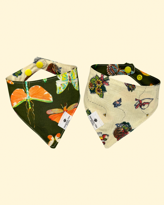 Garden Bug Cat Snap Bandana