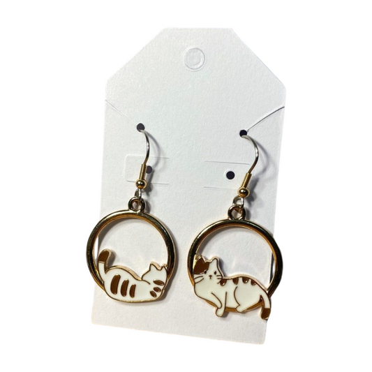Sleepy Cat Earrings