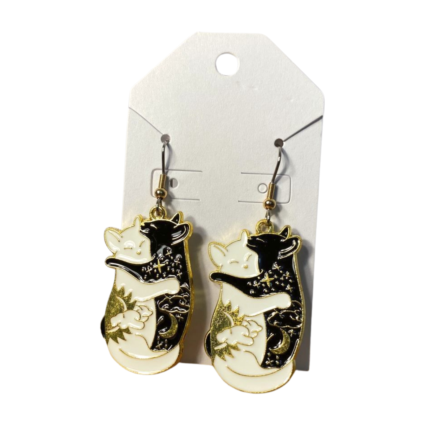 Ying Yang Kitty Earrings