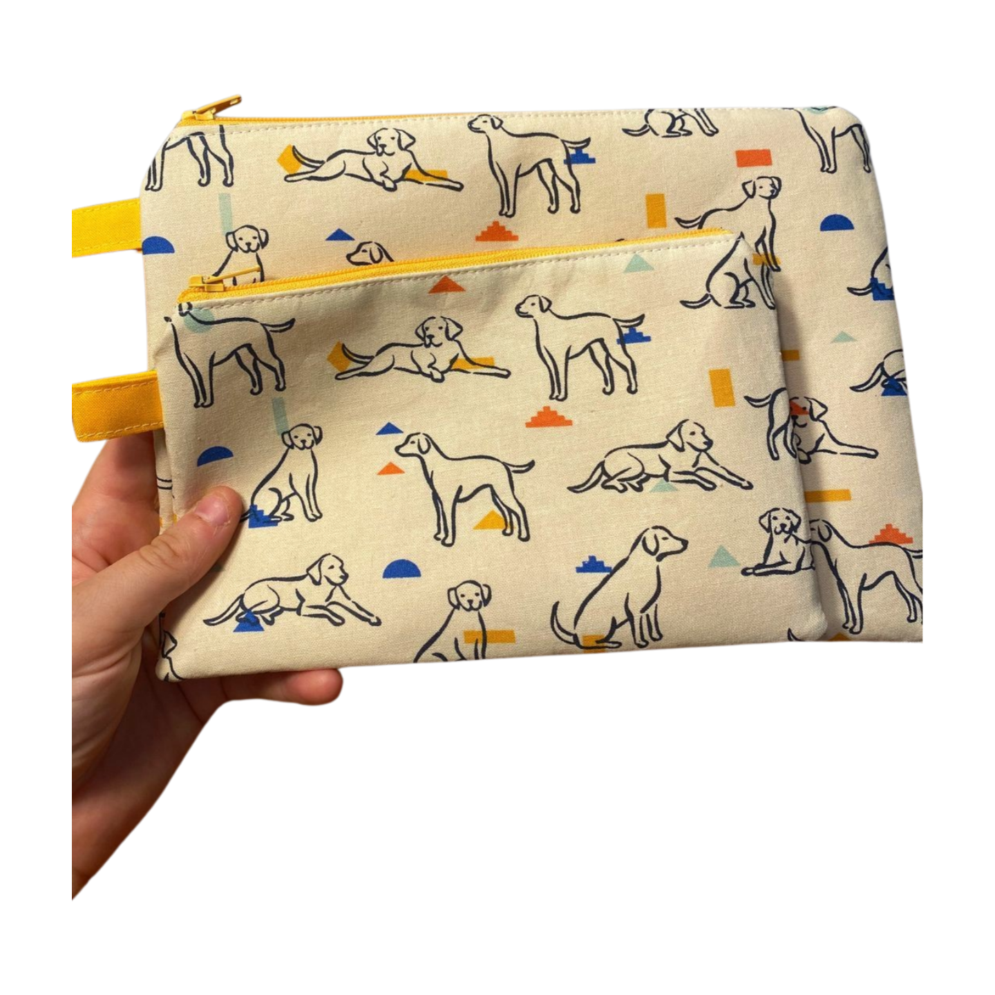 Golden Dog Zipper Pouches