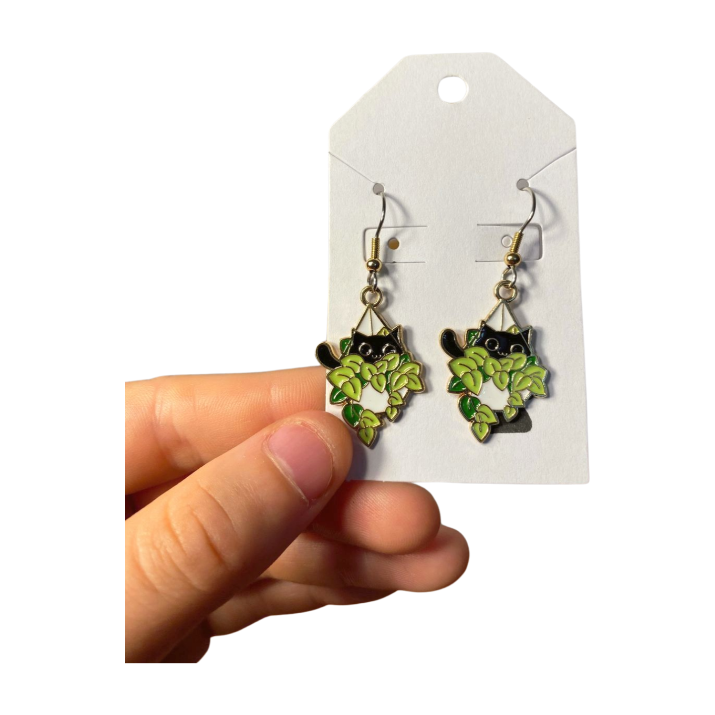 Houseplant Kitty Earrings