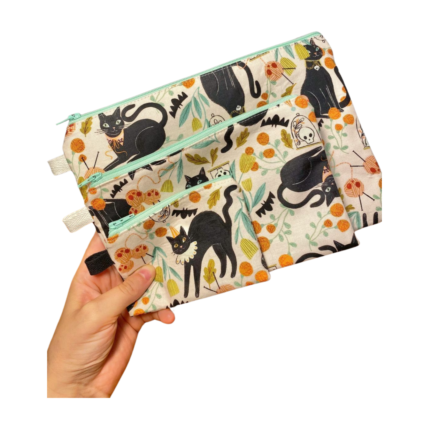 Spooky Cat Zipper Pouches