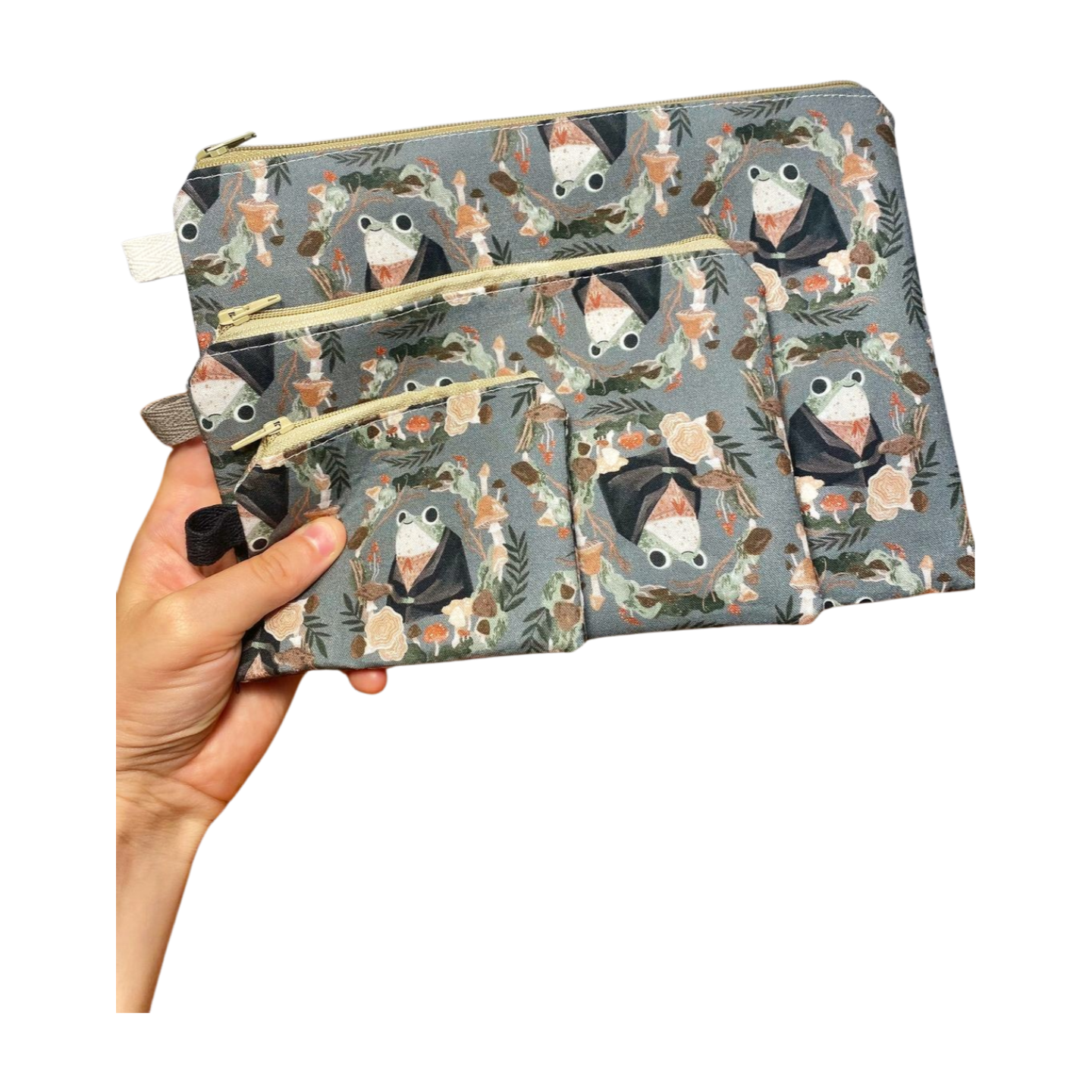 Woodland Frogs Zipper Pouches