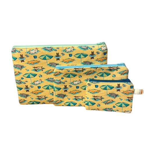 Cats at The Beach Zipper Pouches