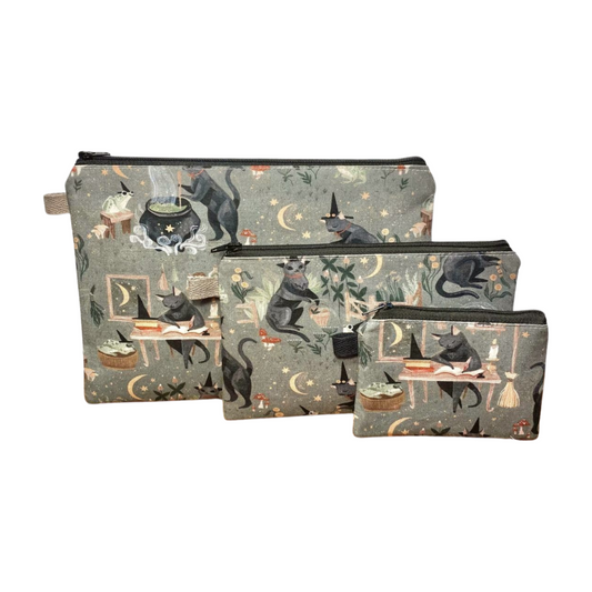 Witchy Cat Zipper Pouches