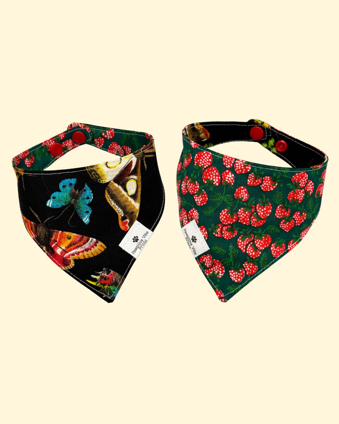 Vintage Moth Cat Snap Bandana