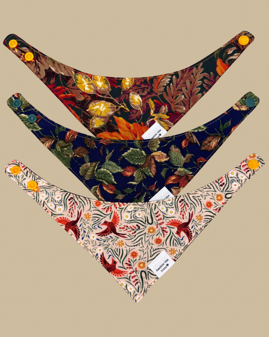 Fall Floral Cat Snap Bandana