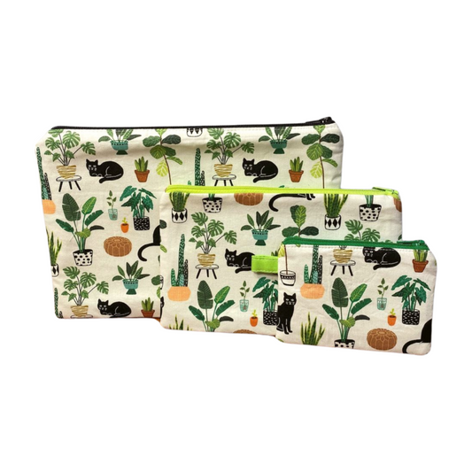 Houseplant Cat Zipper Pouches