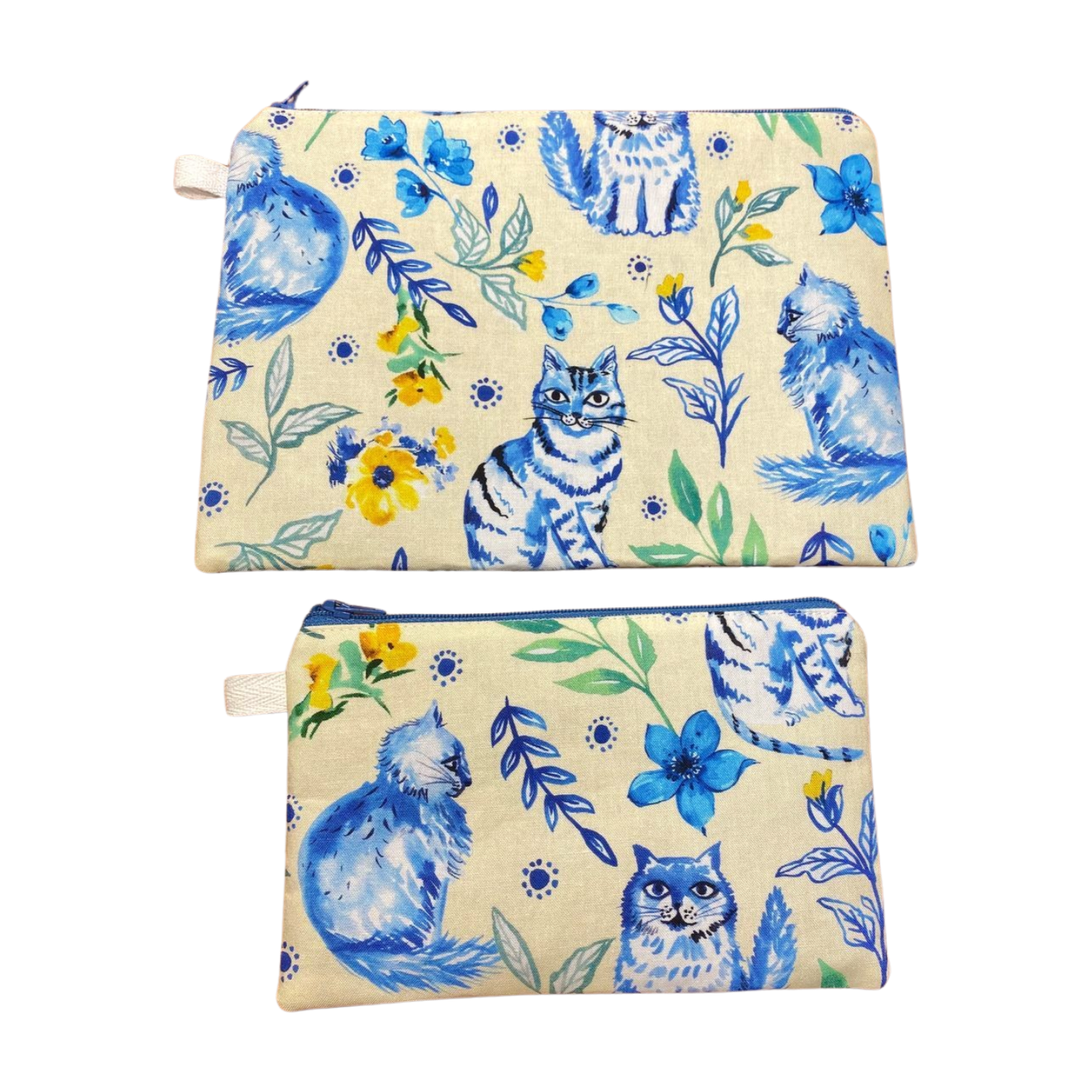 Floral Cats Zipper Pouches