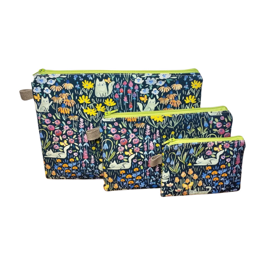 Spring Kitties Zipper Pouches