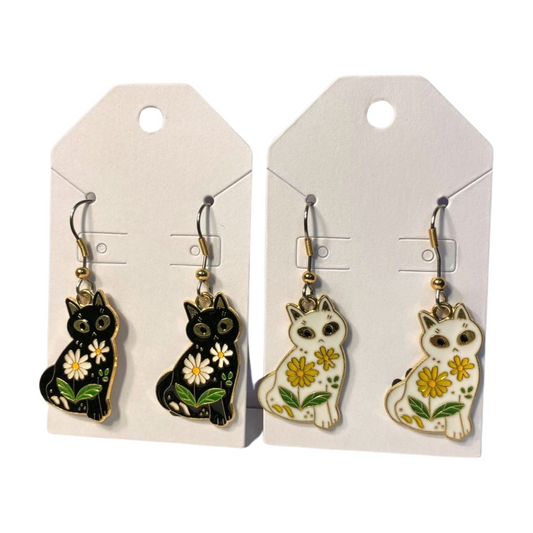 Flower Cat Earrings