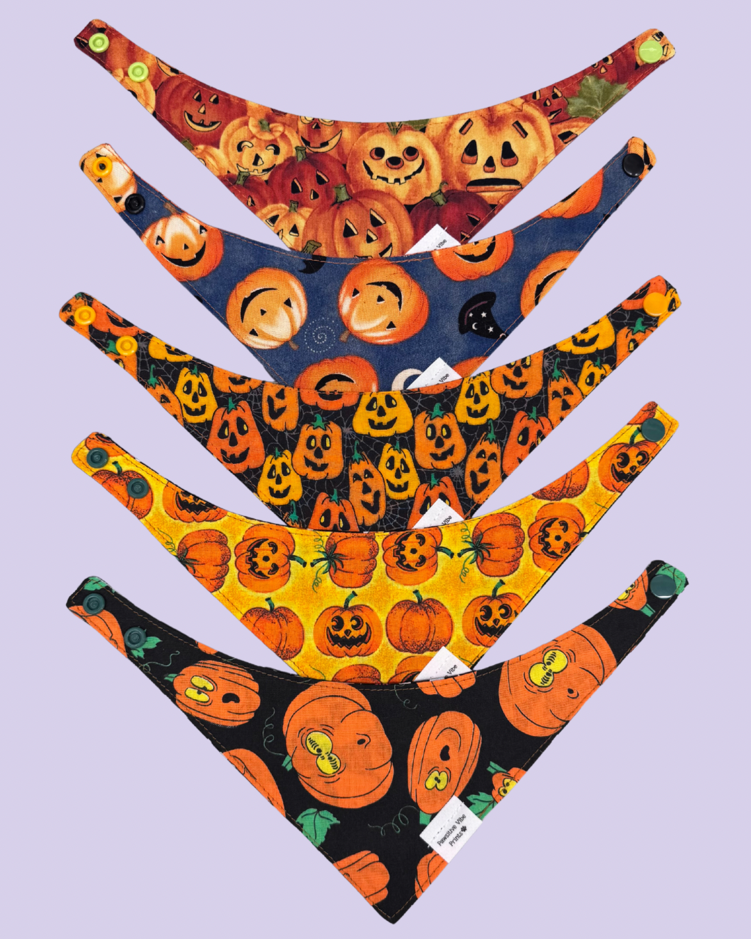 Jack O Lantern Cat Snap Bandana