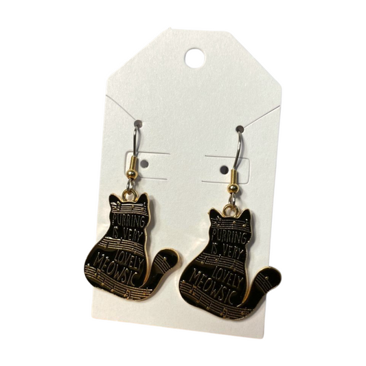 Meowsical Cat Earrings