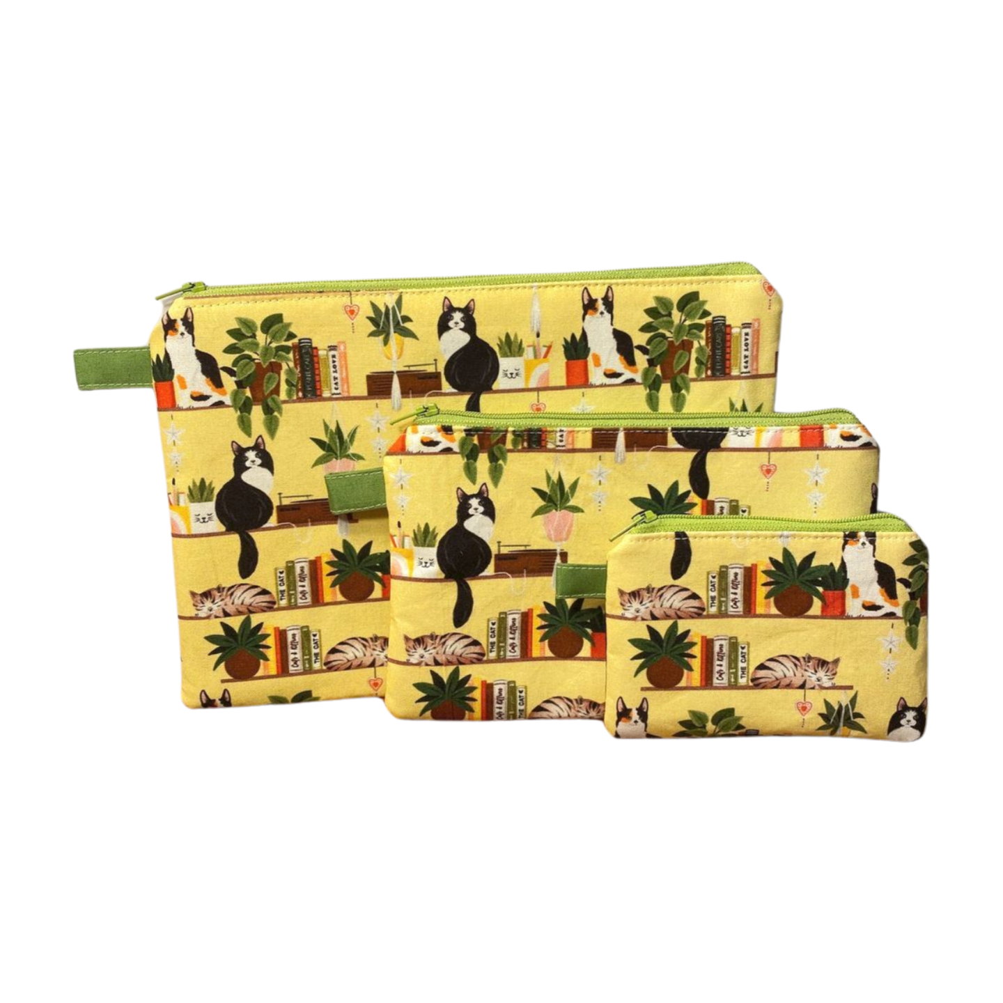 Houseplant Book Cat Zipper Pouches