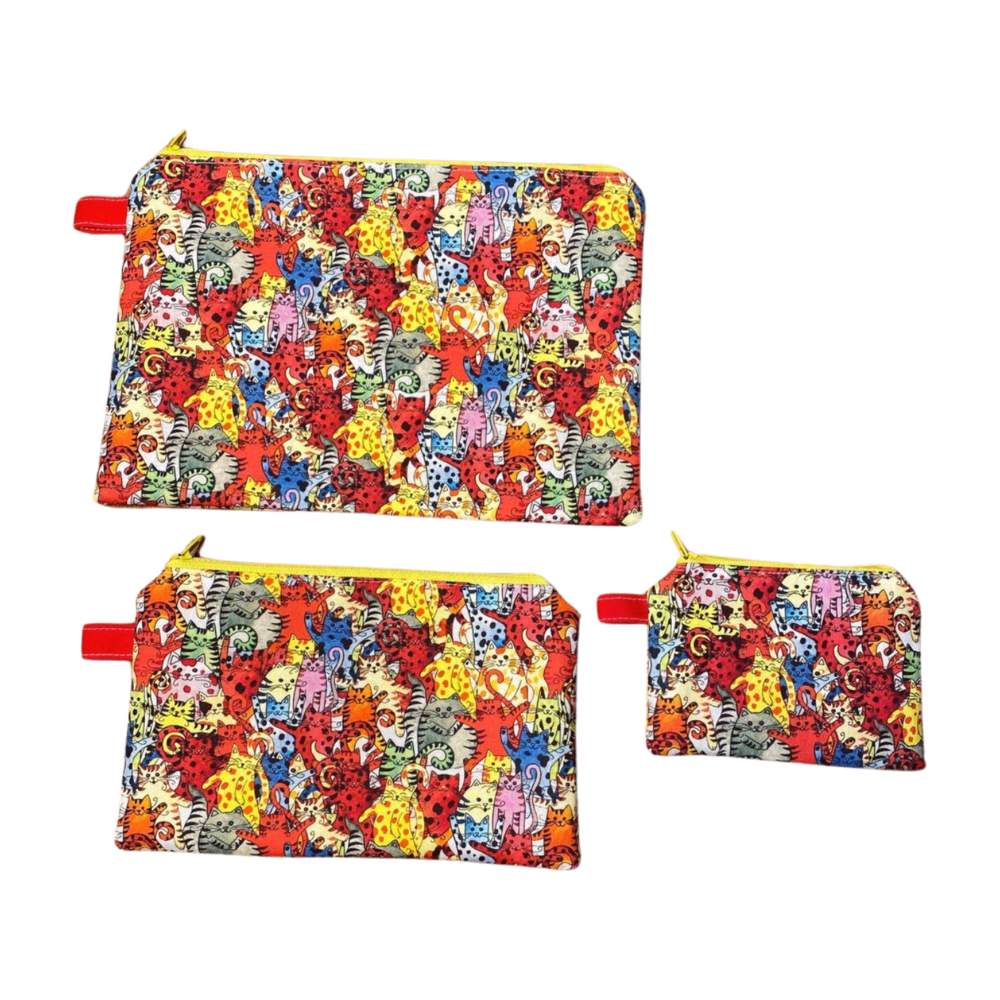 Multicolored Cats Zipper Pouches