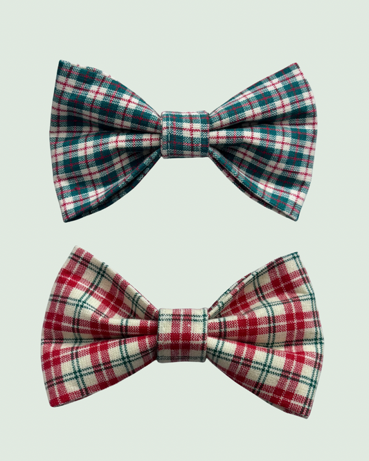 Classic Christmas Plaid Pet Bow Tie