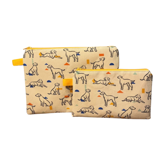 Golden Dog Zipper Pouches