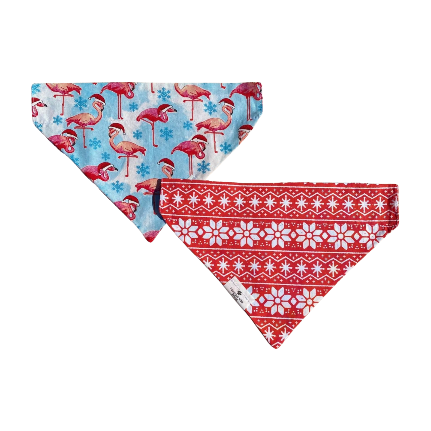 Winter Flamingos Dog Bandana