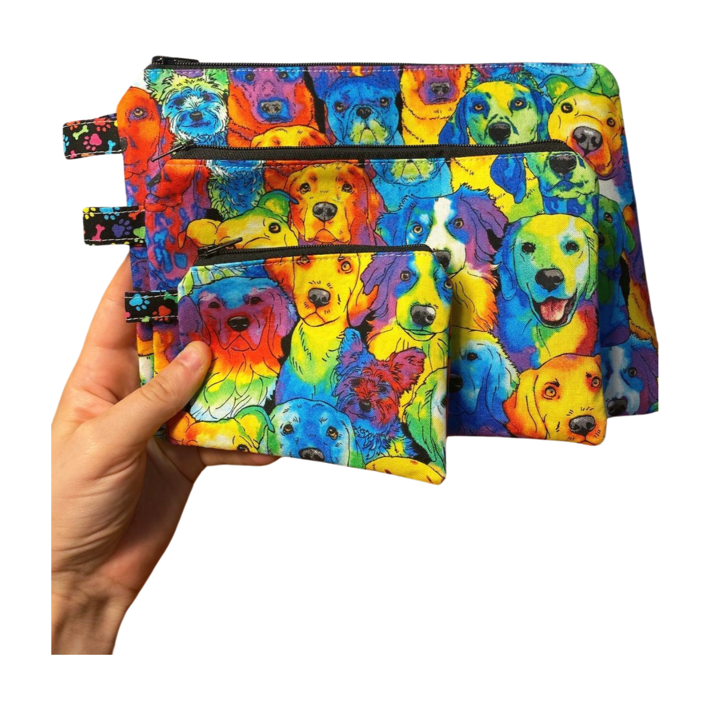 Rainbow Dog Zipper Pouches