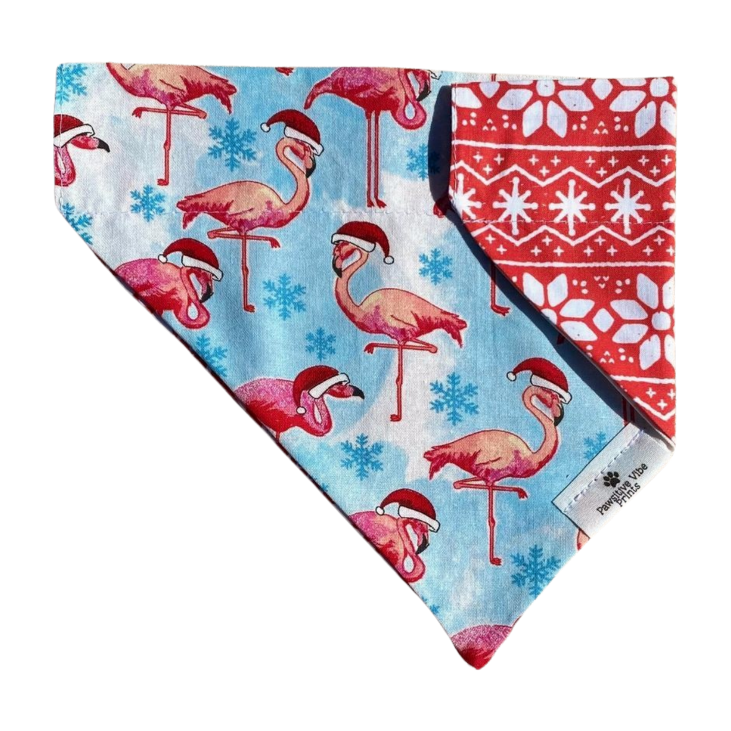 Winter Flamingos Dog Bandana