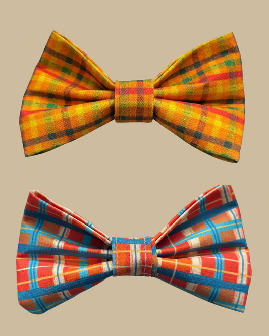 Fall Plaid Pet Bow Tie