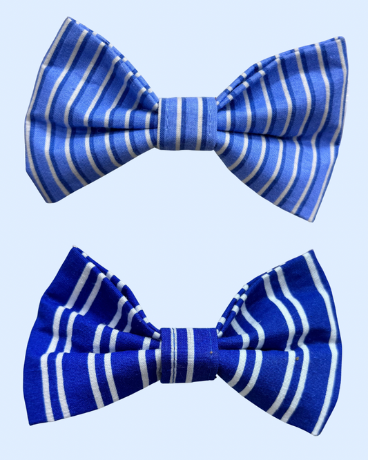 Blue Stripe Pet Bow Tie