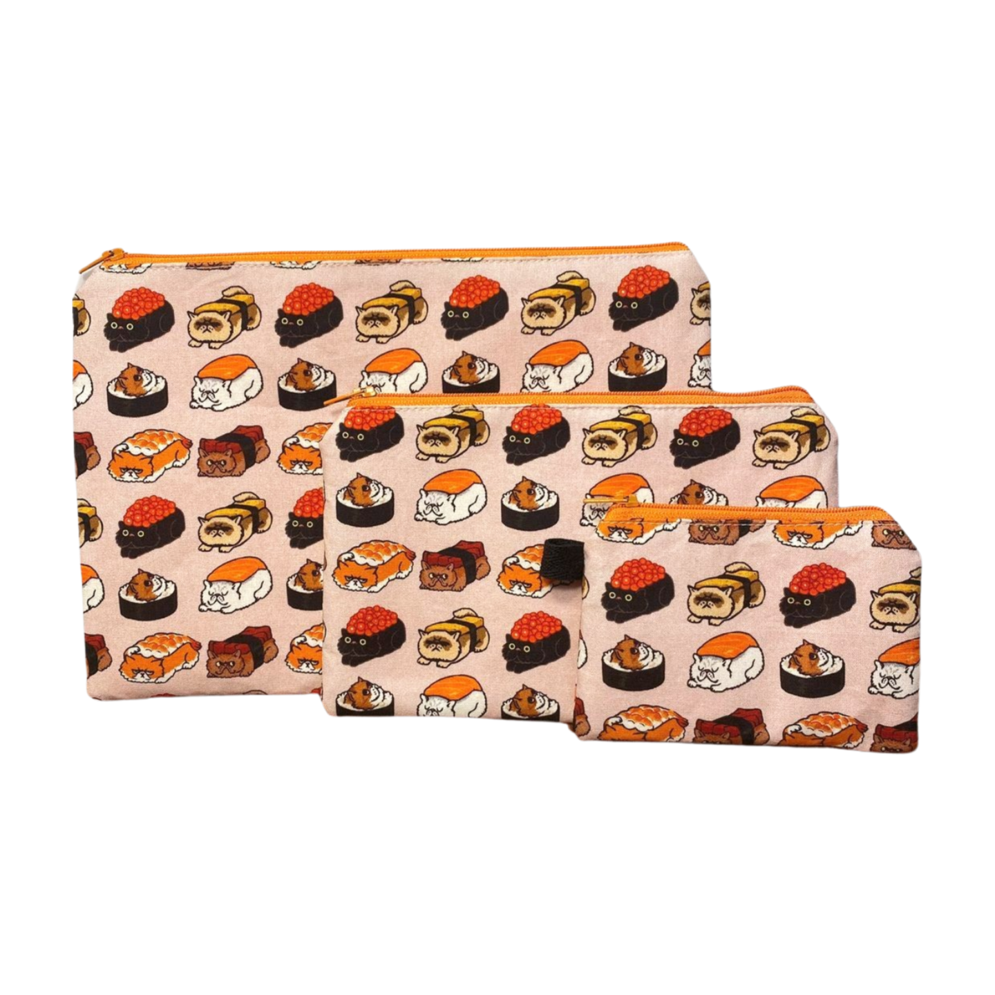 Sushi Cat Zipper Pouches