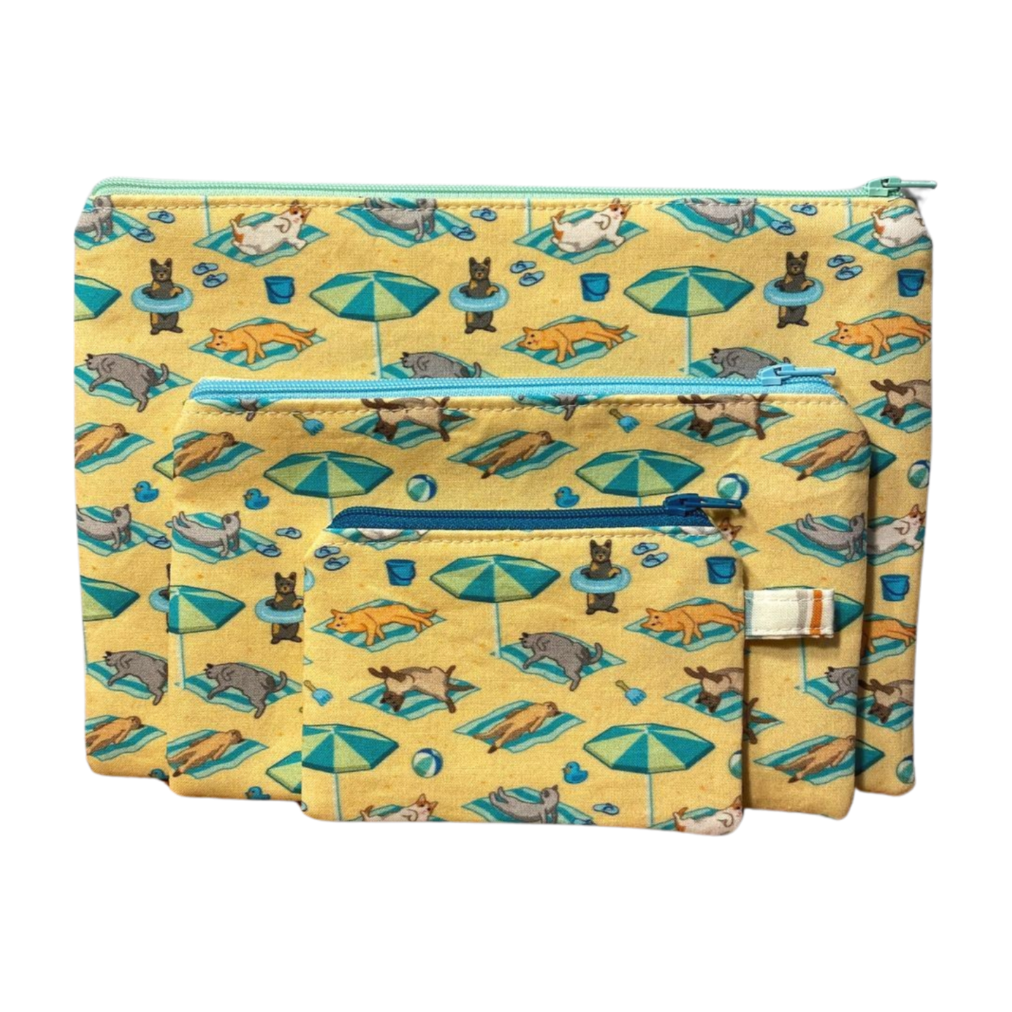 Cats at The Beach Zipper Pouches