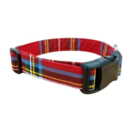 Wrapping Paper Plaid Dog Collar