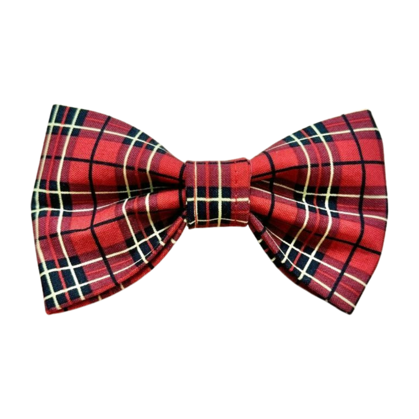 Red Christmas Plaid Bow Tie