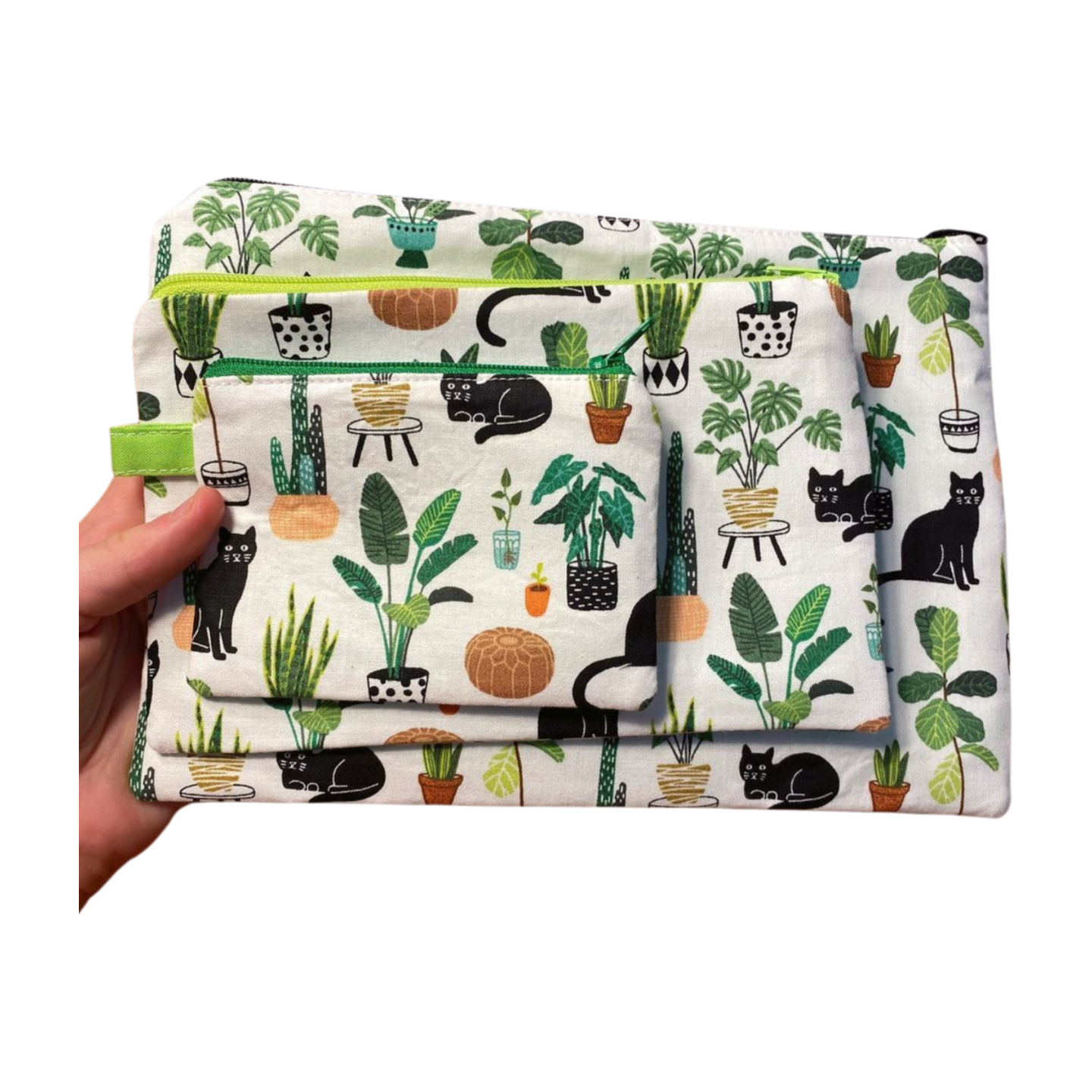 Houseplant Cat Zipper Pouches