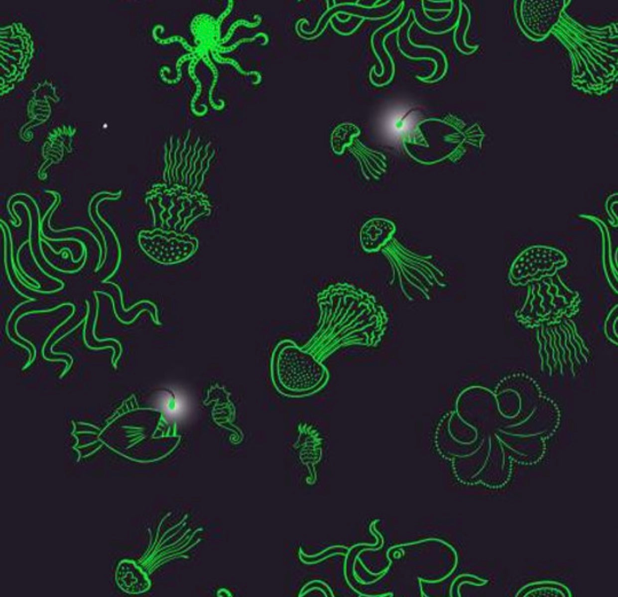 Glow in The Dark Ocean Animals Bandana