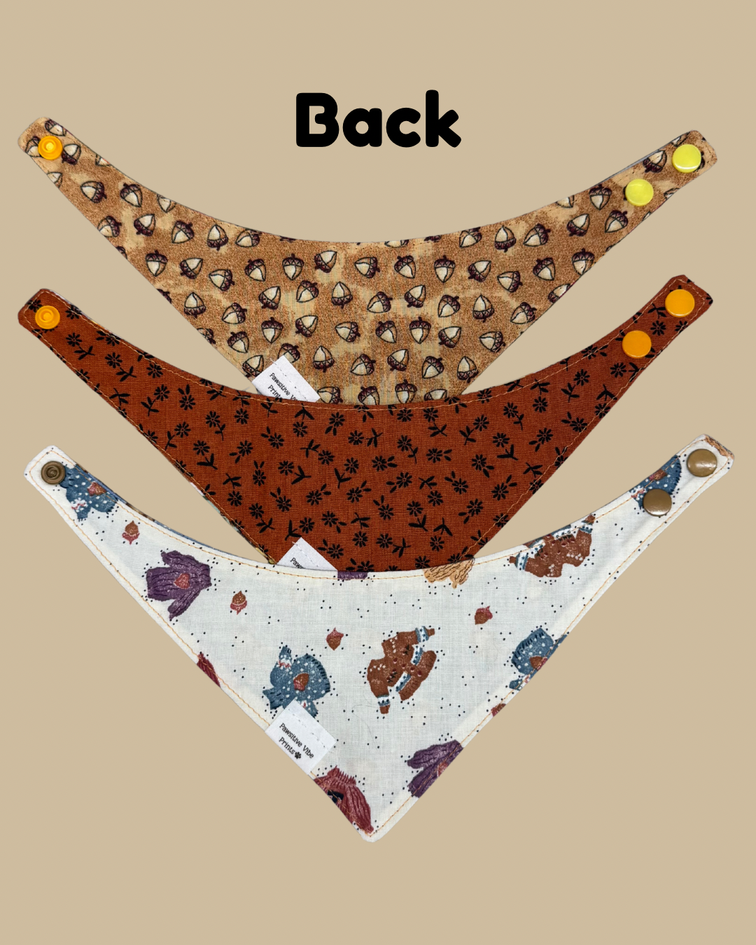 Cute Acorn Cat Snap Bandana