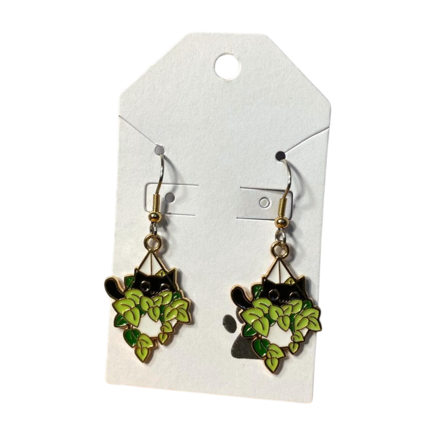 Houseplant Kitty Earrings